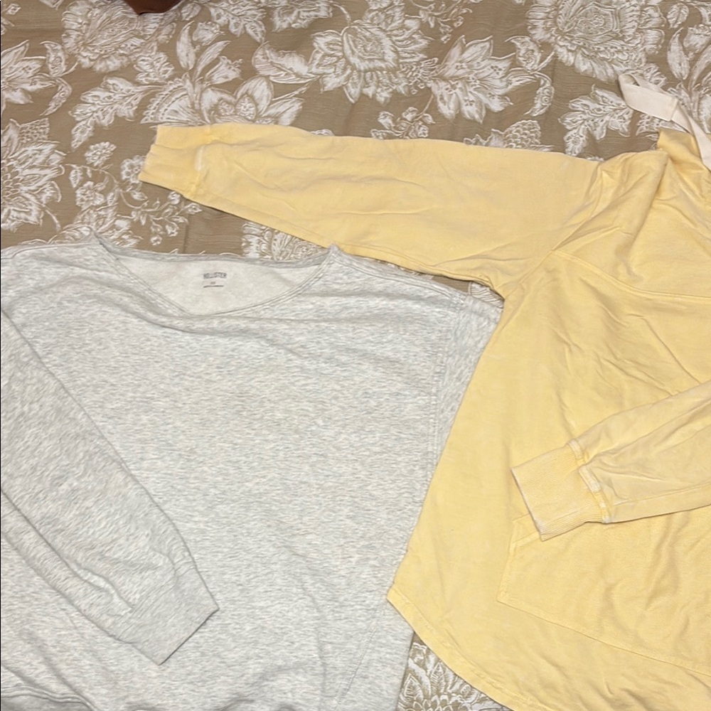 Women's Sweater Set - Light Gray and Soft Yellow